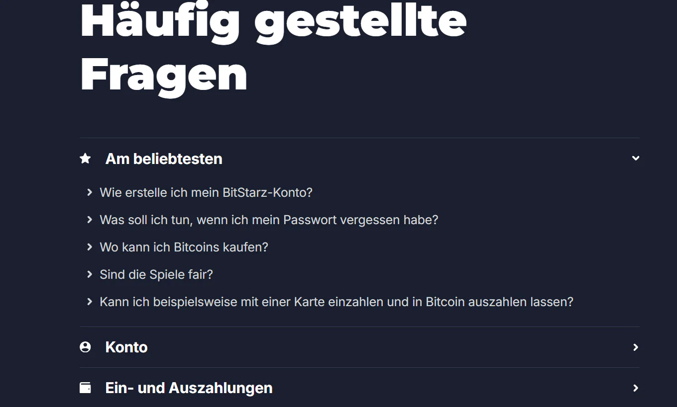 Bitstarz Casino FAQ mit Fragen zu Konto, Spielen und Einzahlungen