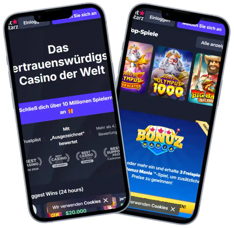 Bitstarz Casino mobile Version mit Slots und Bonuz Mania